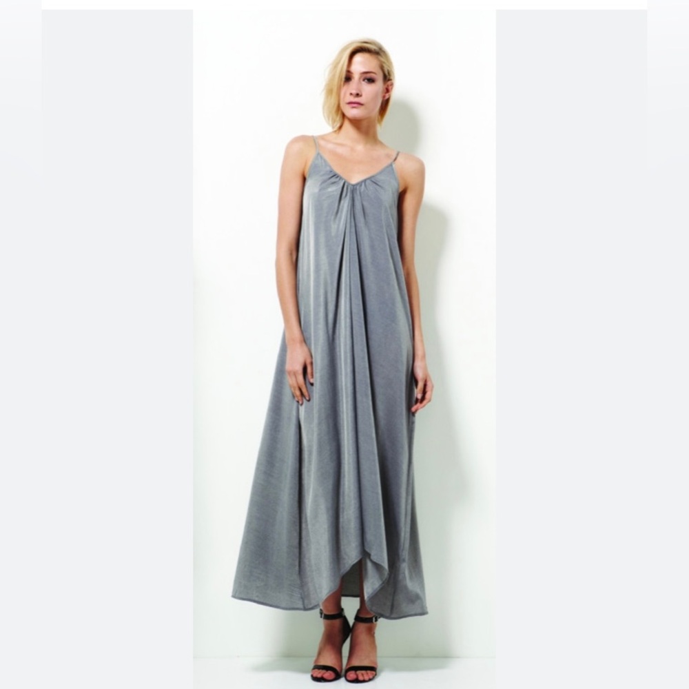 PINK STITCH High-Low Maxi Resort Slip Dress